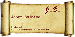 Jenet Balbina névjegykártya
